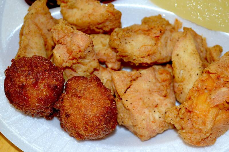 Fried chicken chunks plate