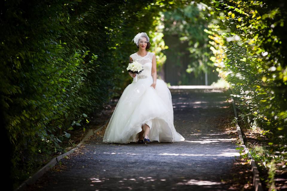 Bride among the greenery