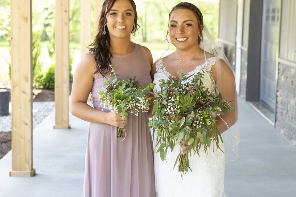 Bride and Bridesmaid