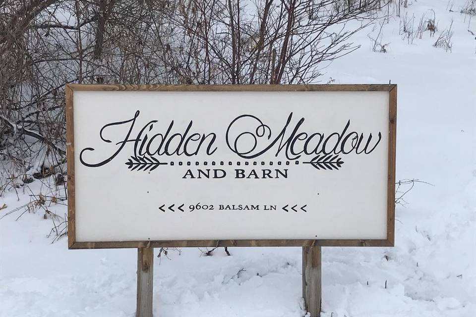 Hidden Meadow Welcome Sign