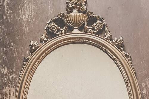 Gold Leaf-mirror oval