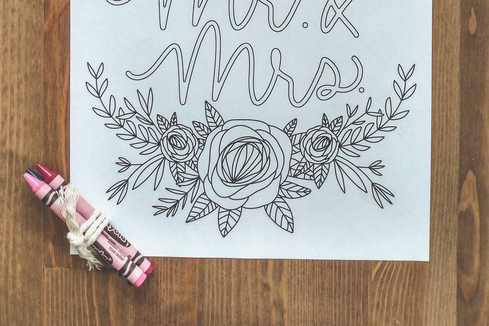 Mr and Mrs coloring page