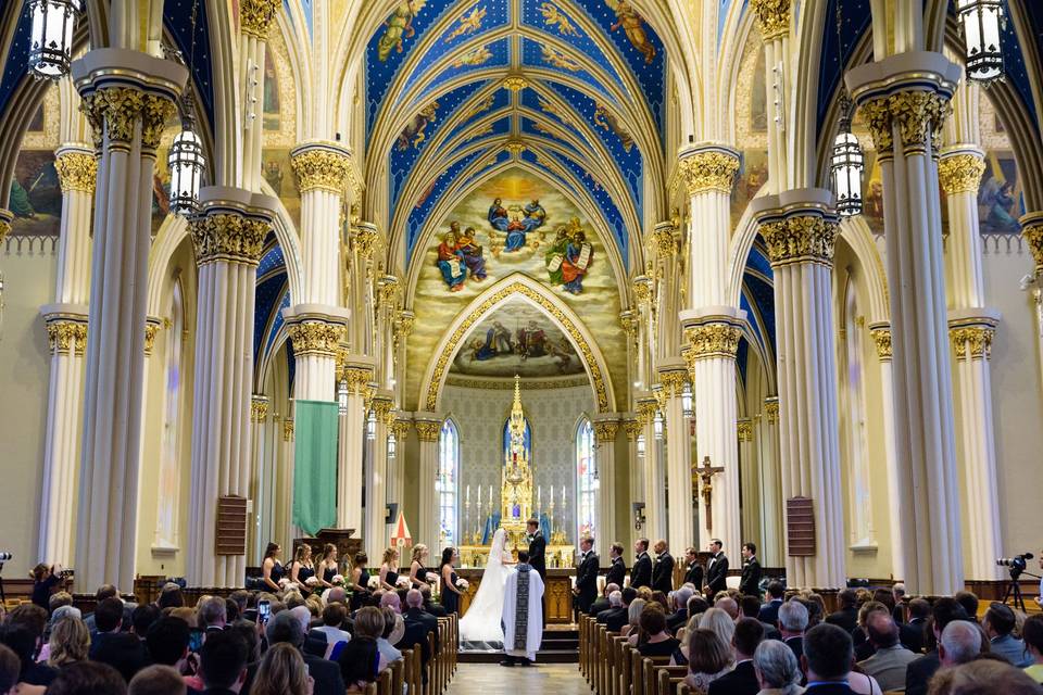 Basilica wedding ceremony