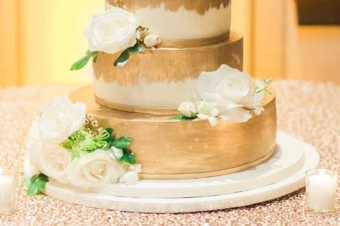 Multiple layered wedding cake