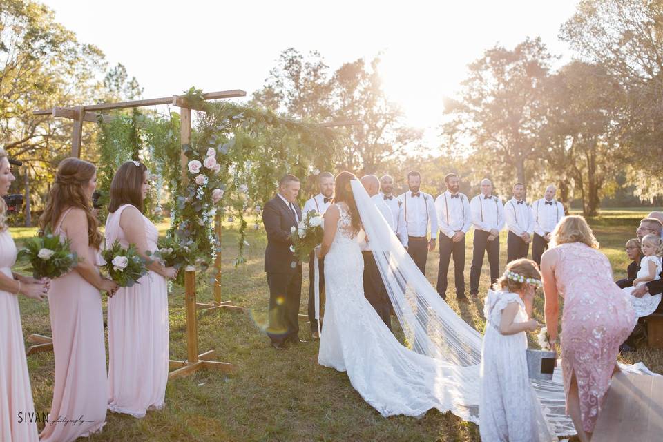 Outdoor wedding ceremony