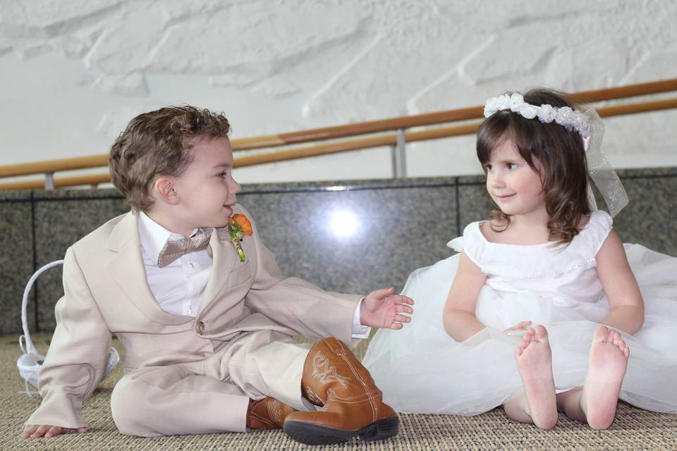 Young Love.  Ring Bearer and Flower Girl.
