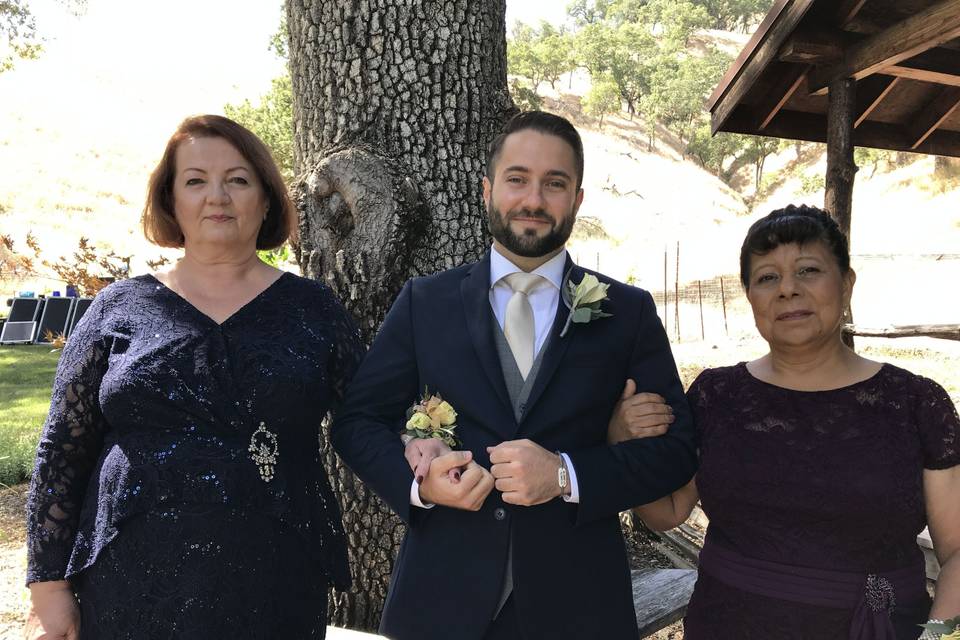 Groom and mothers