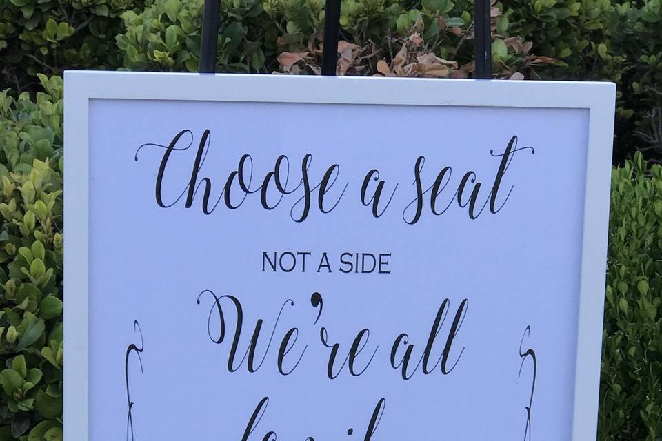 Choose a seat not a side