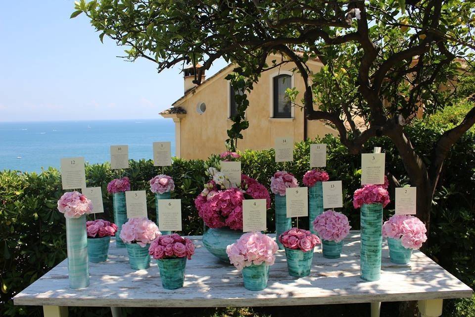 Wedding in the gardens with sea view