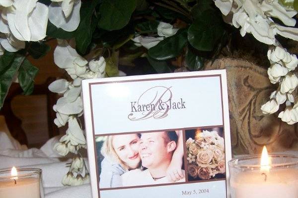 This design can be personalized with your own photo, wedding info and your choice of background color.