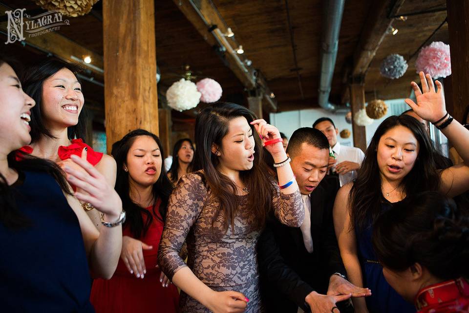 Guests dancing