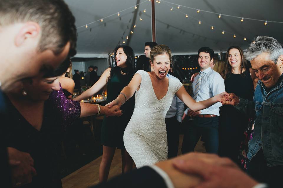 Wedding celebration at night