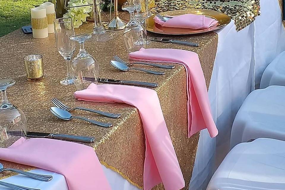 Pink and gold wedding theme