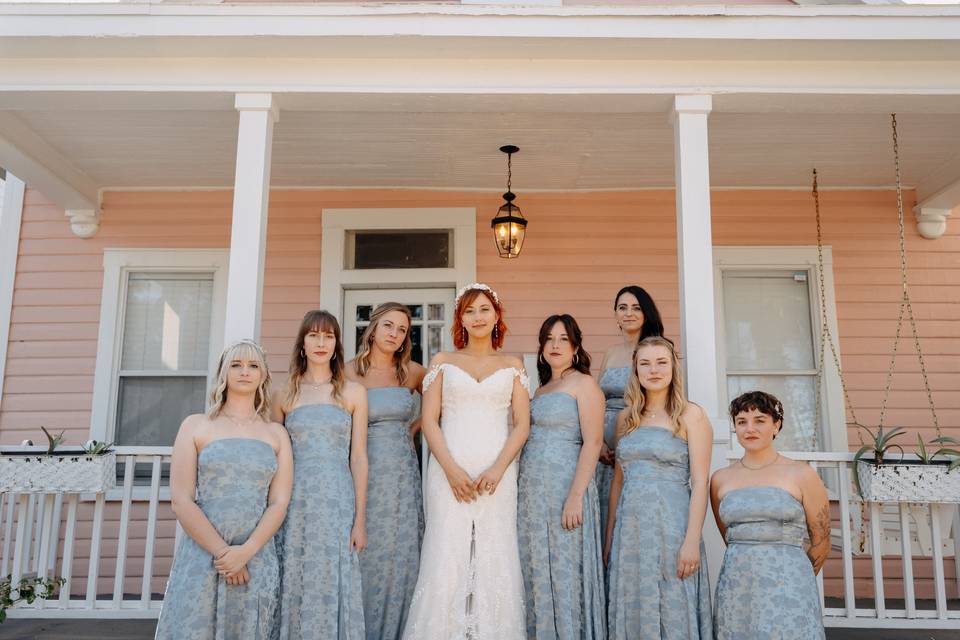 Bride + bridesmaids