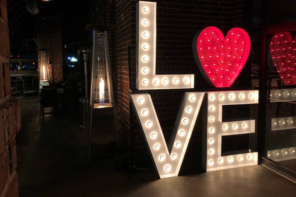Love marquee letters