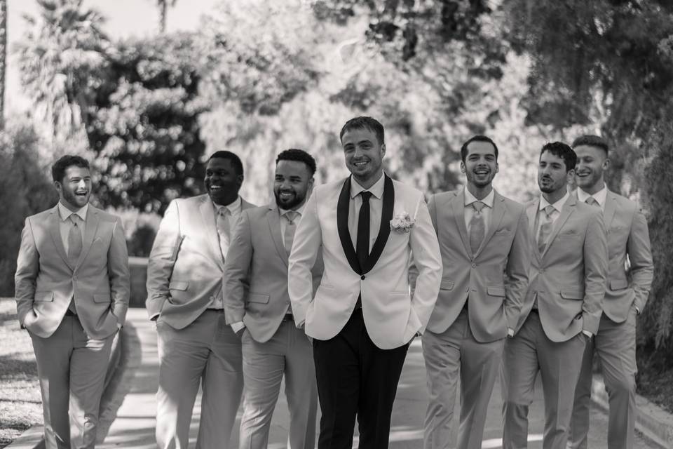 Groom with groomsmen