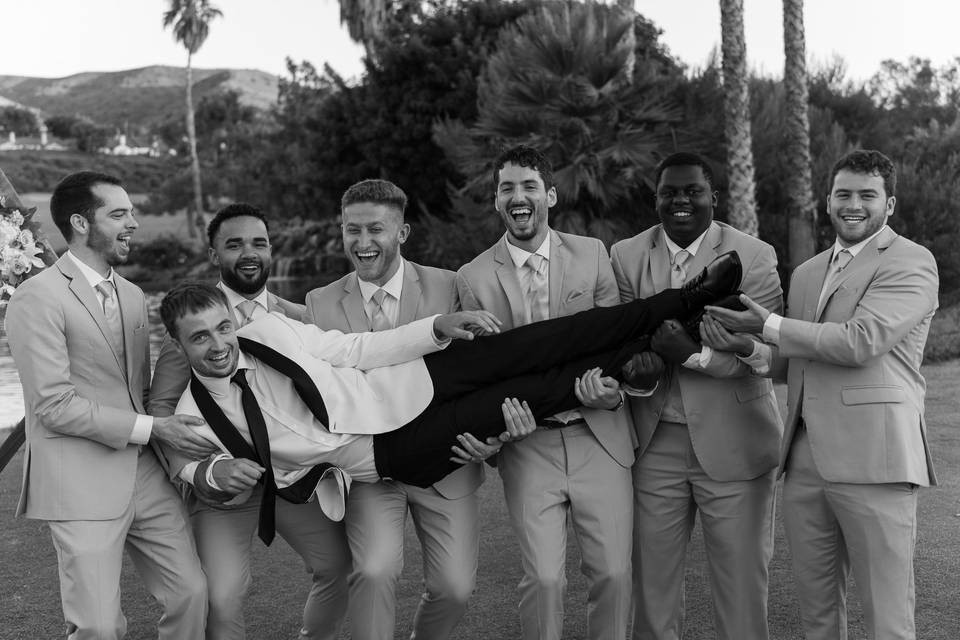 Groom with groomsmen