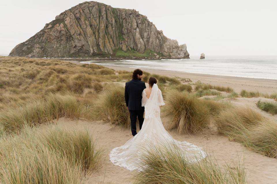 Romantic portrait of newlyweds