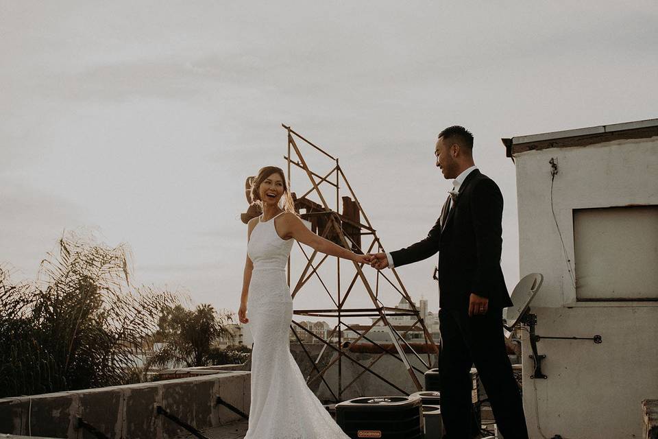 Rooftop Wedding in Hollywood
