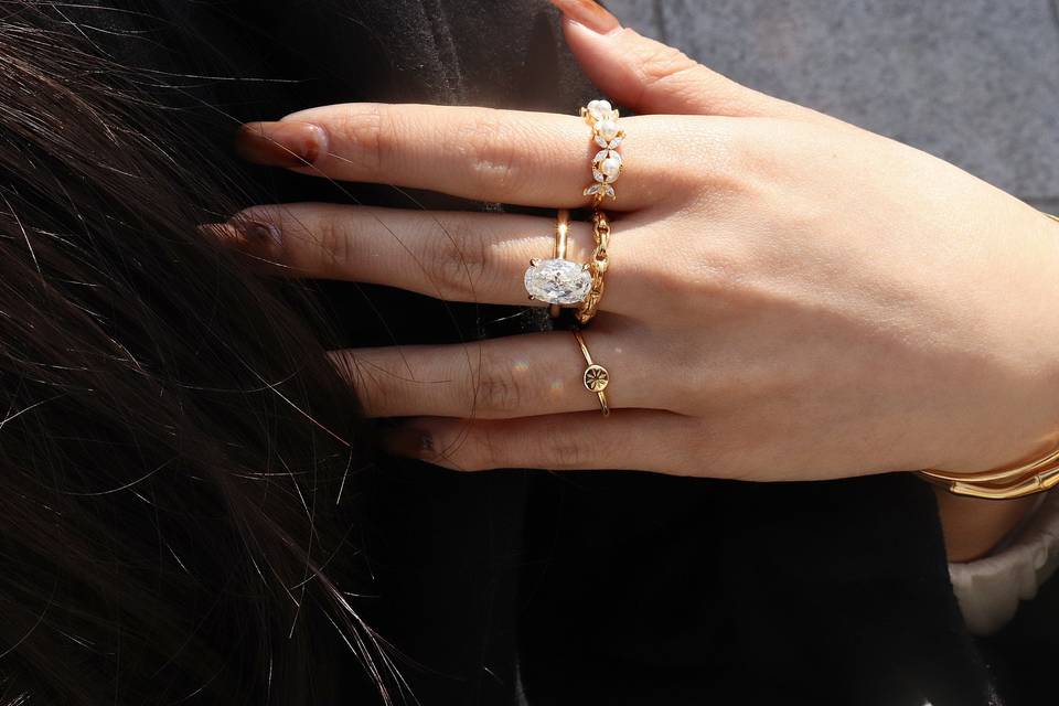 Oval Engagement Ring Stack