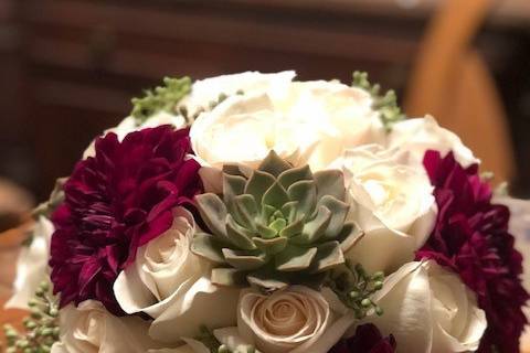 Succulent enhanced bouquet