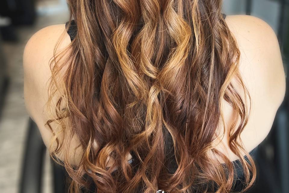 Half up half down updo