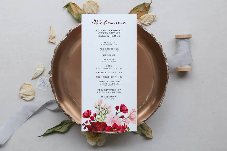 Wedding program design