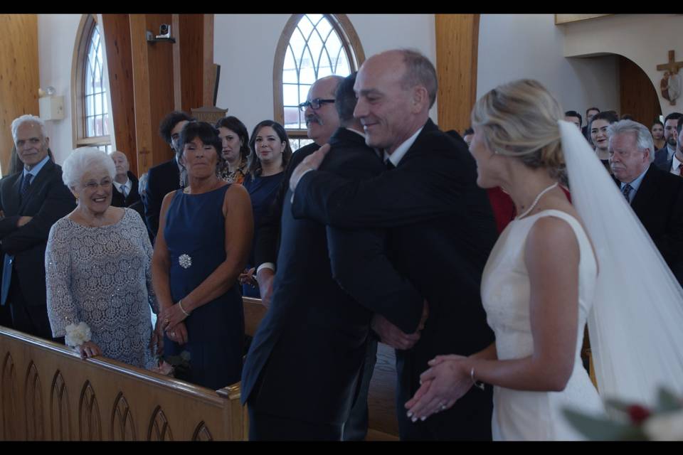Dad giving away his daughter