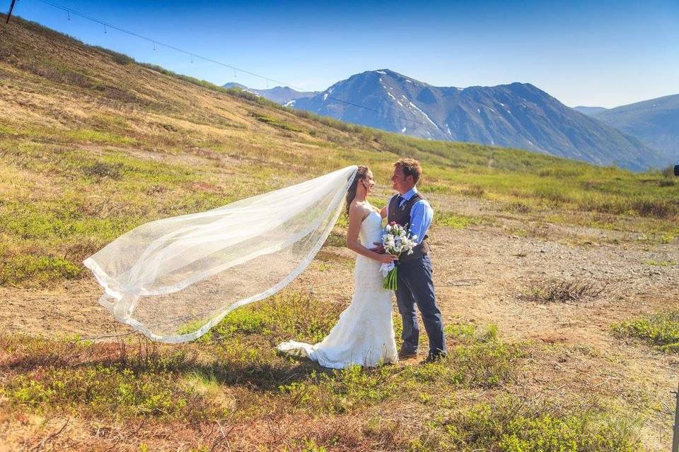 Beautiful wedding photos just outside the lodge