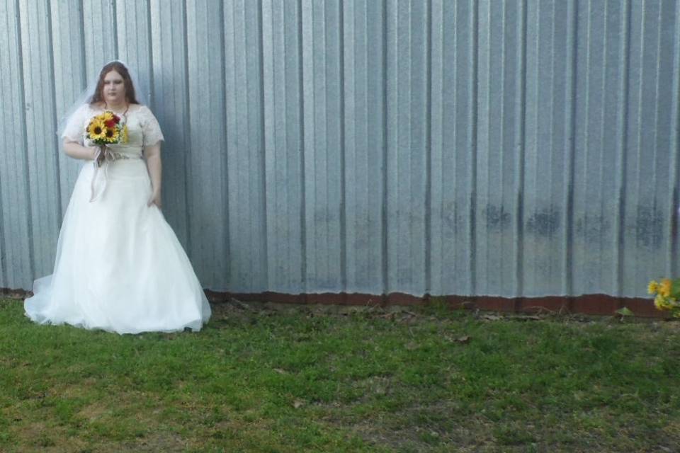 Bride holding bouquet