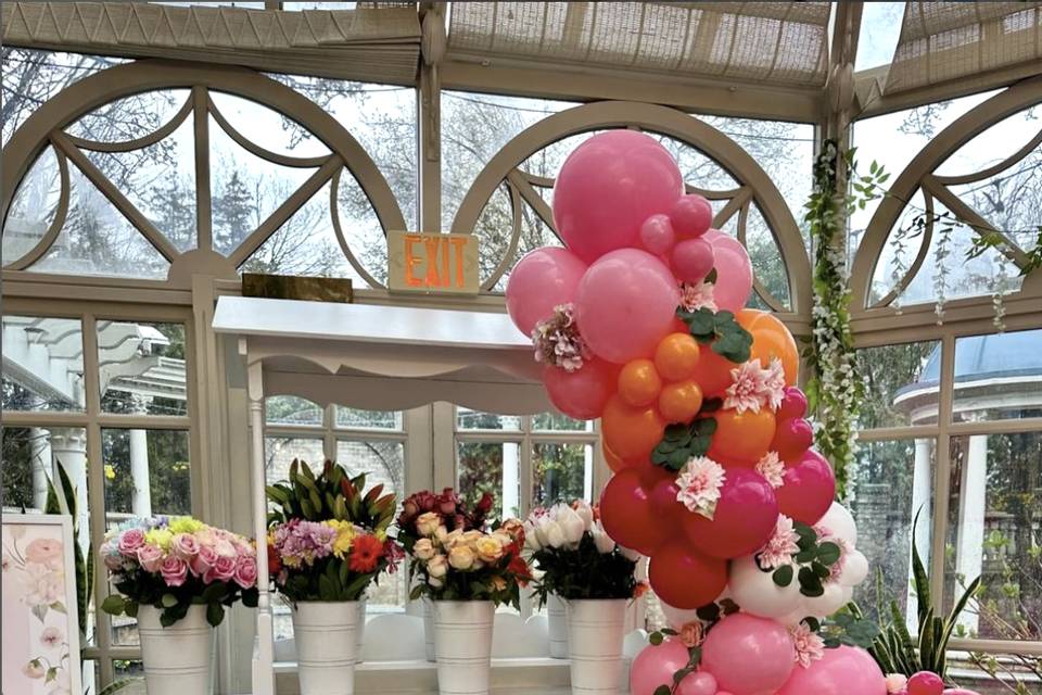 Flower Cart with Balloons