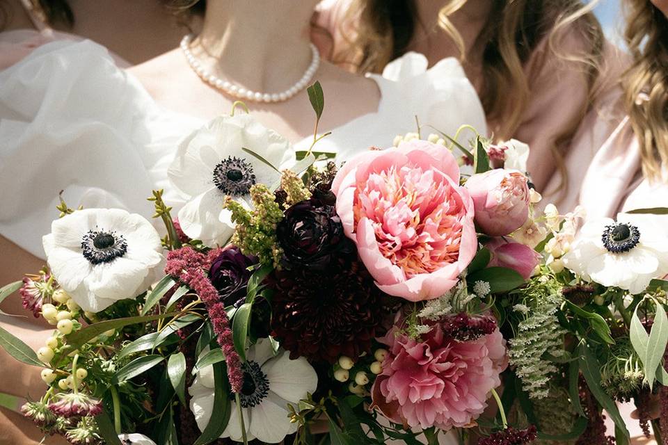 Peonies and anemones