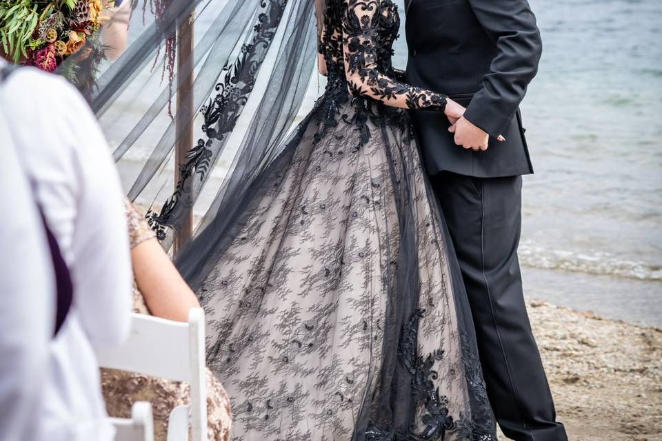 Lakeside autumn wedding
