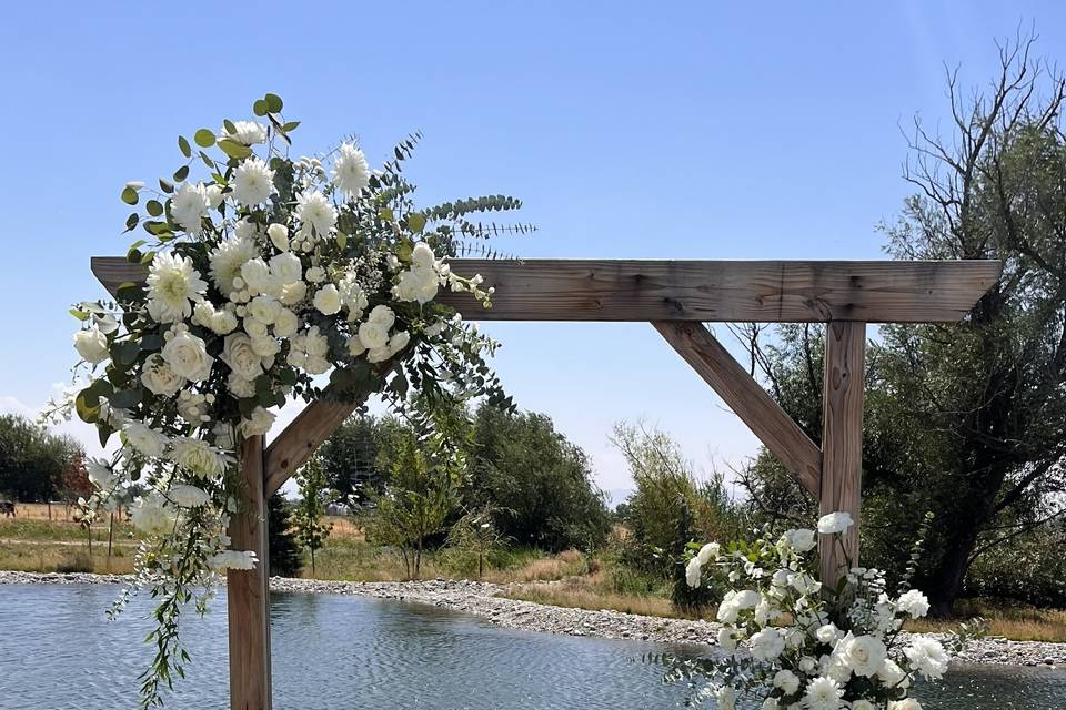 White arch for ceremony