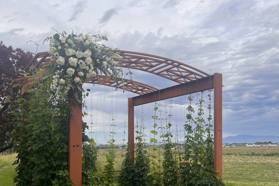 White floral gazebo