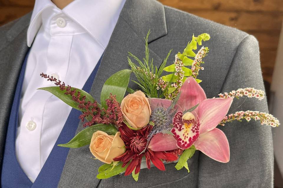 Orchid Pocket Boutonniere