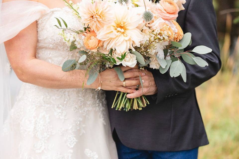 Dahlia bridal bouquet