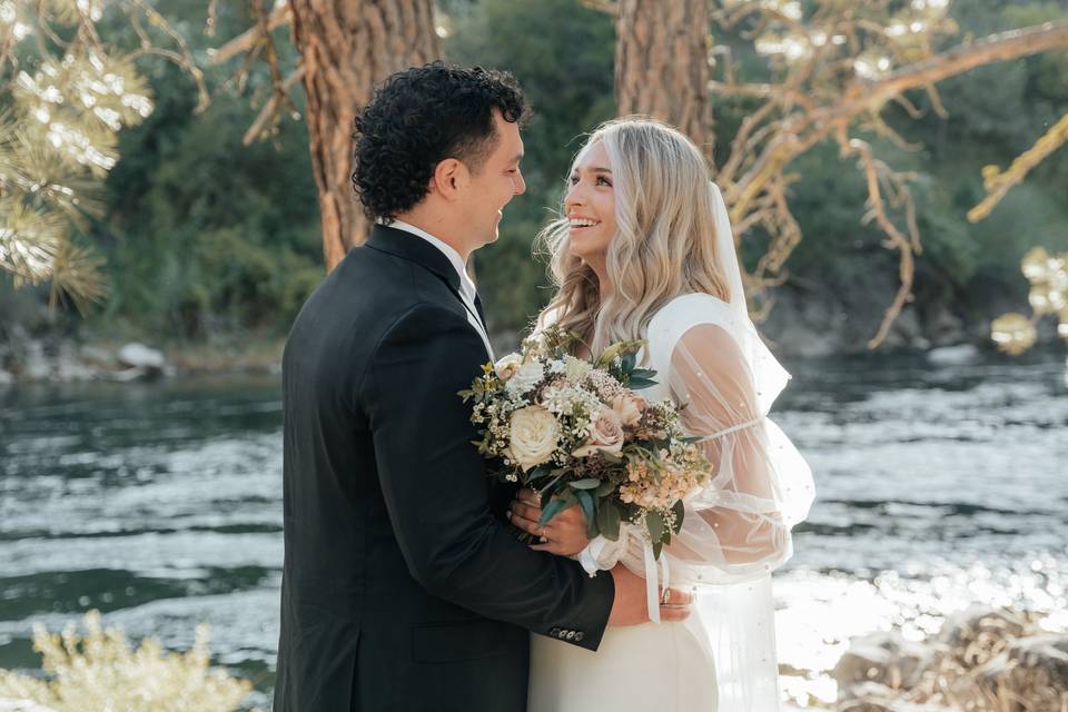 Riverside wedding flowers