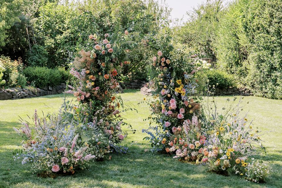 Spring pastel garden arch