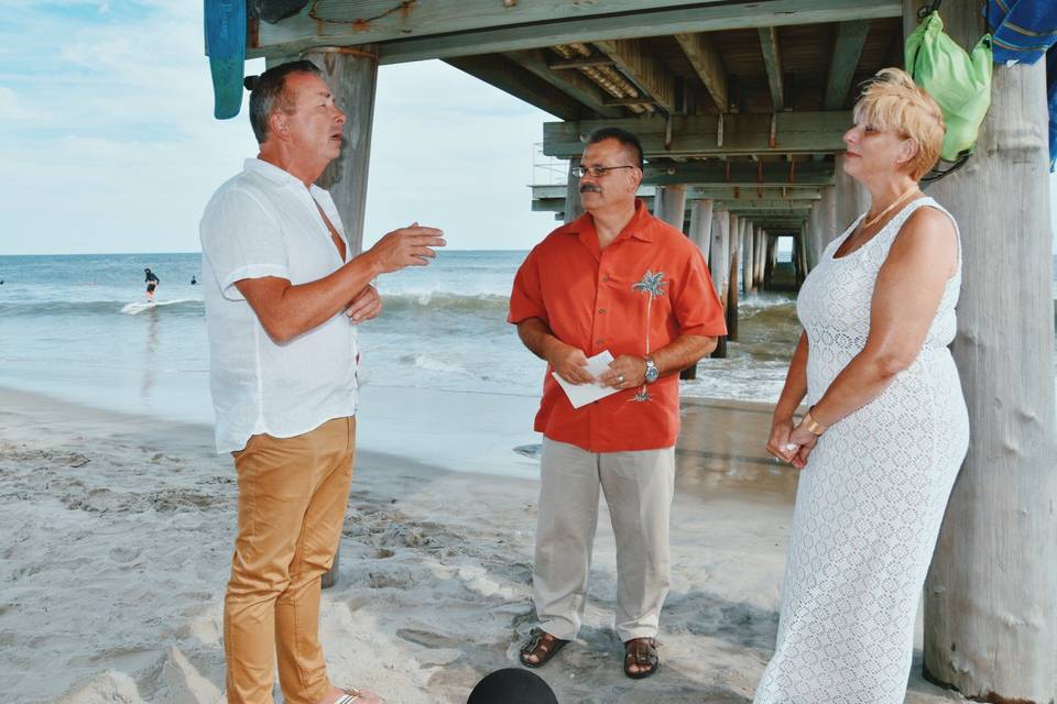 Vow renewal on the beach