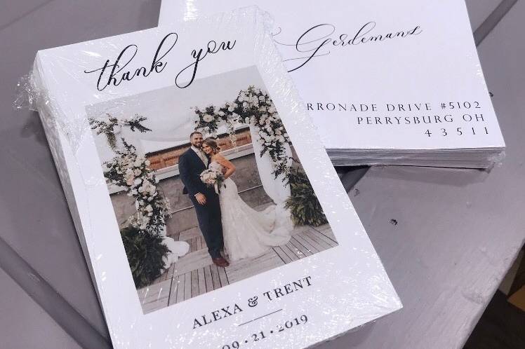 Wedding thank you cards