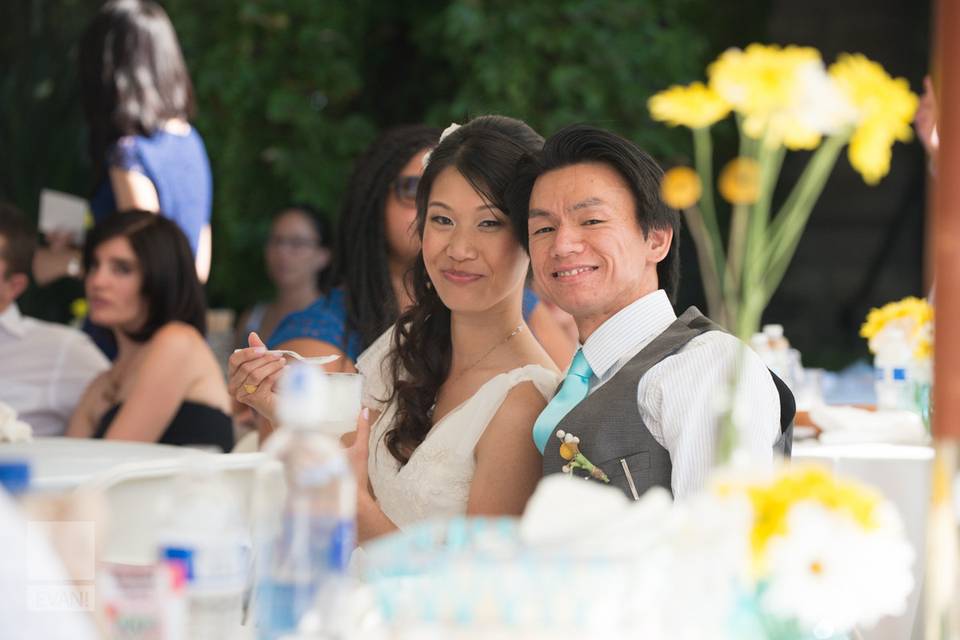 Newlyweds in the reception