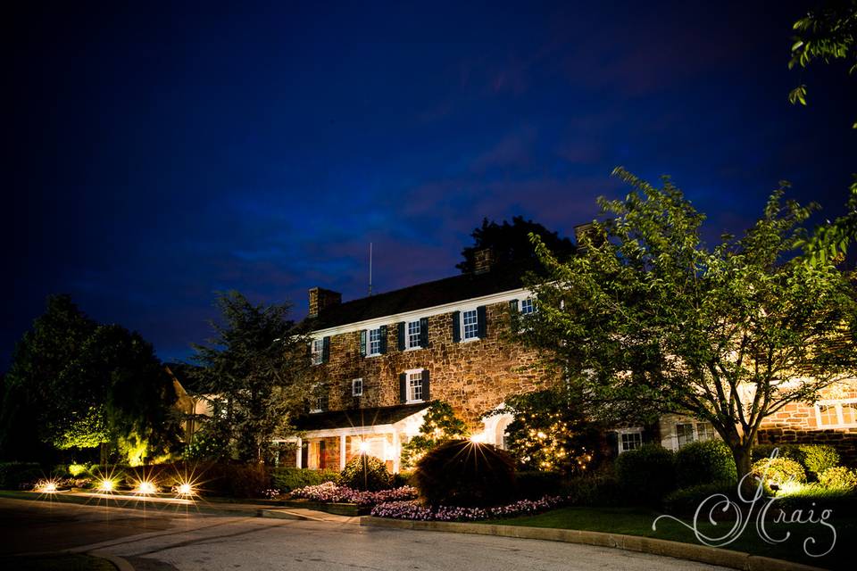 The Manor House at night