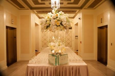 Pre-function space for placecards at the Omni William Penn Hotel.