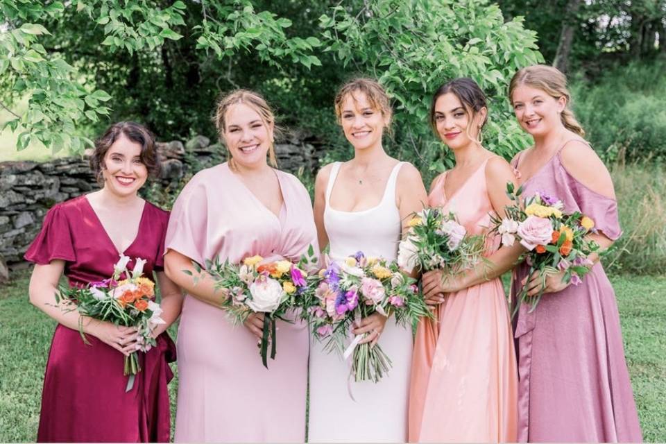 Colorful wedding party