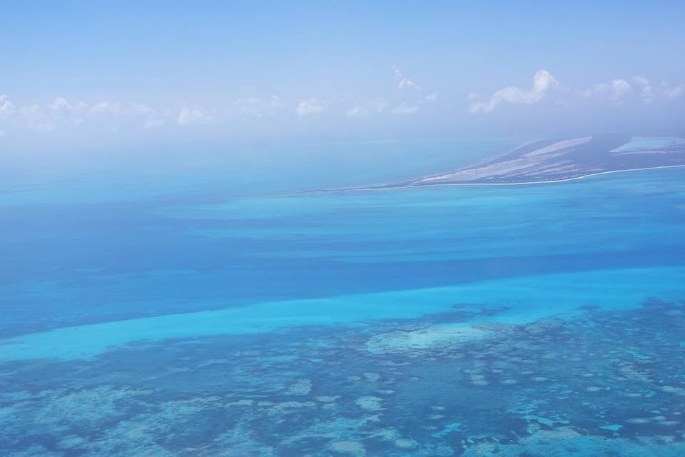 Flying over Turks & Caicos