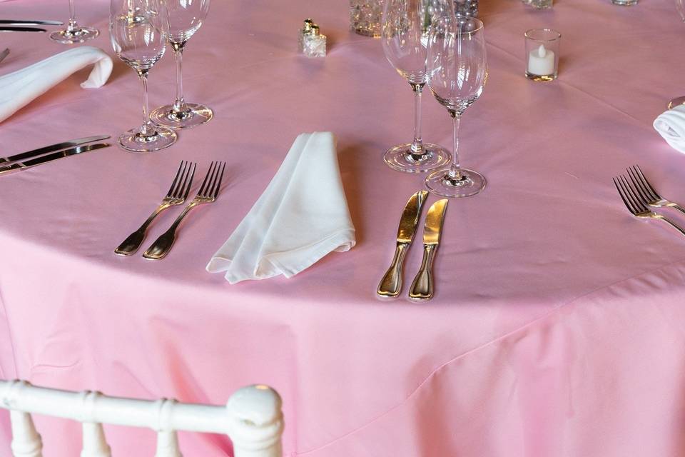 Pink table settings