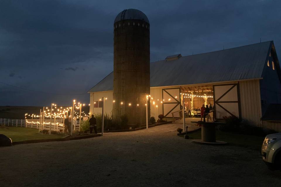 Barn at night