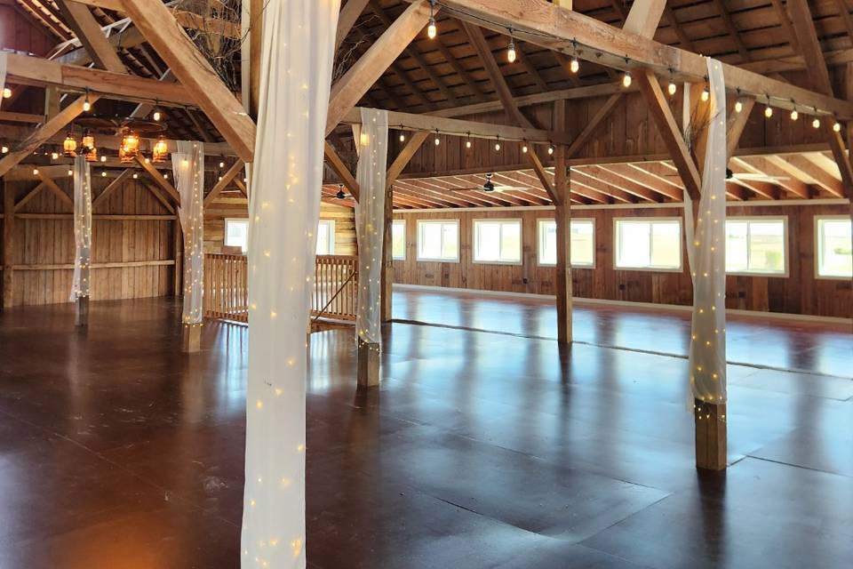 Inside barn