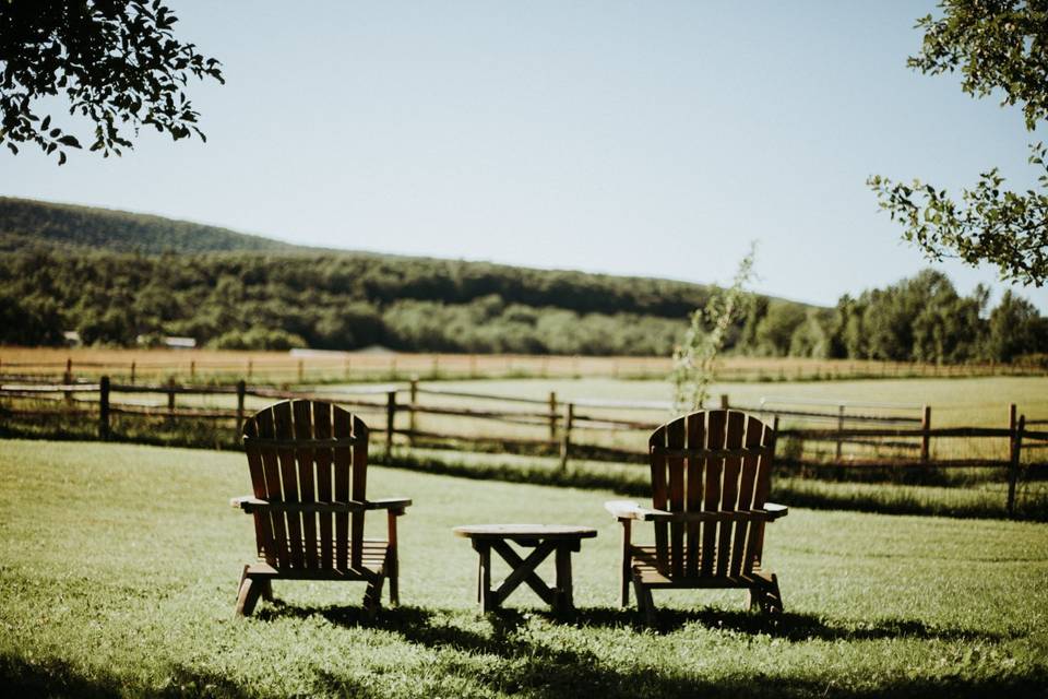 Outdoor seating, ideal for the happy couple